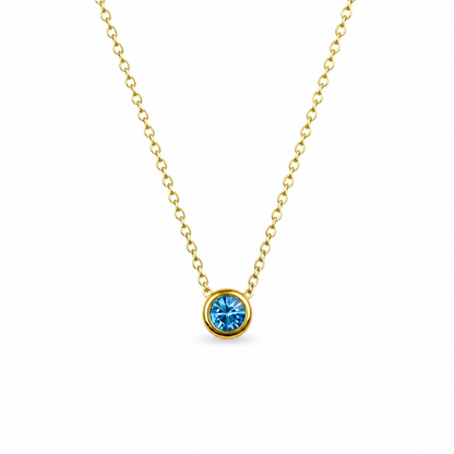Geboortesteen ketting goud
