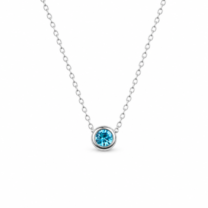 Geboortesteen ketting zilver
