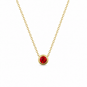 Ketting van goldplated stainless steel met geboortesteen van januari: granaat