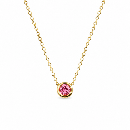 Geboortesteen ketting goud