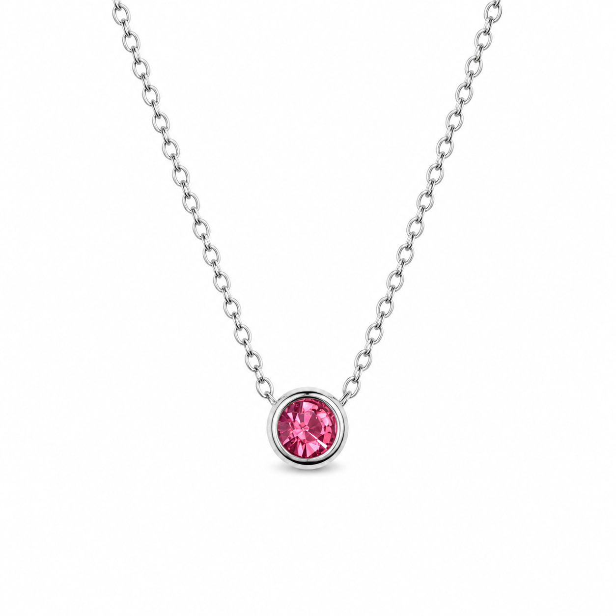Birthstone Necklace July Silver