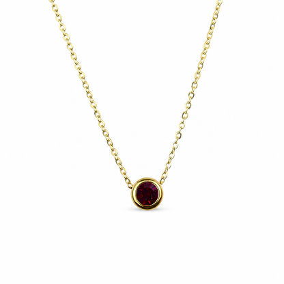 Geboortesteen ketting goud