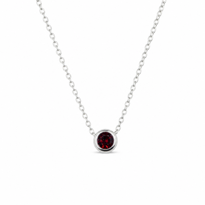 Geboortesteen ketting zilver