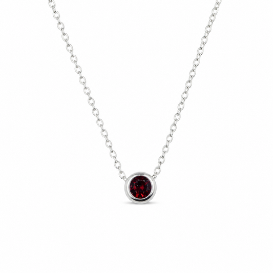 June Birthstone Necklace Silver