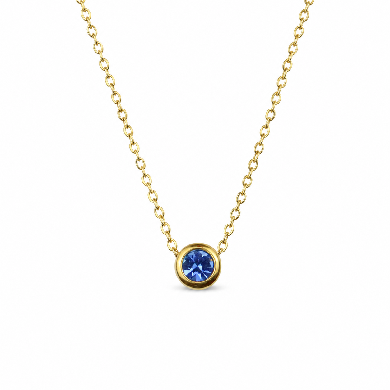 March birthstone necklace gold