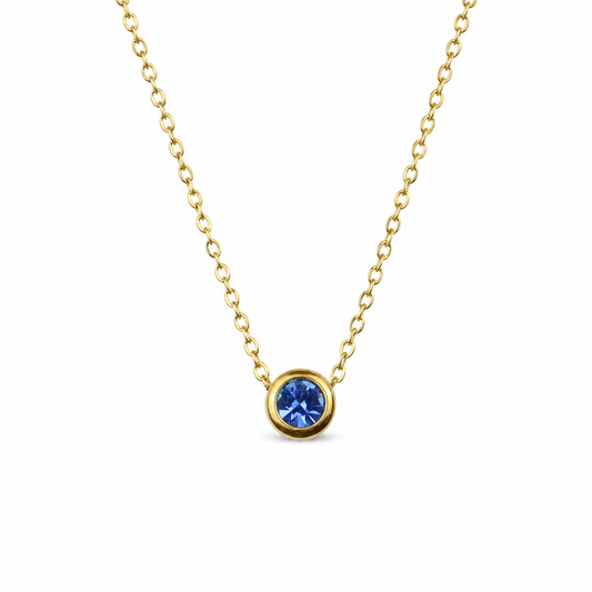 March birthstone necklace gold