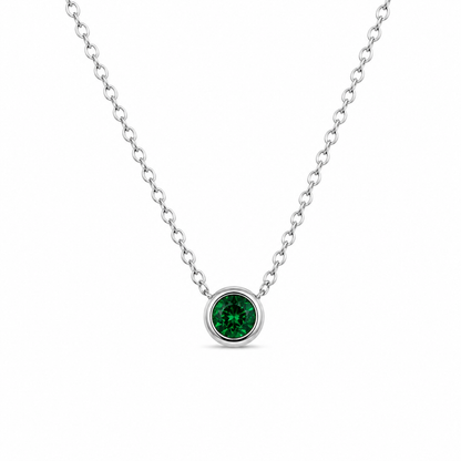 Geboortesteen ketting zilver