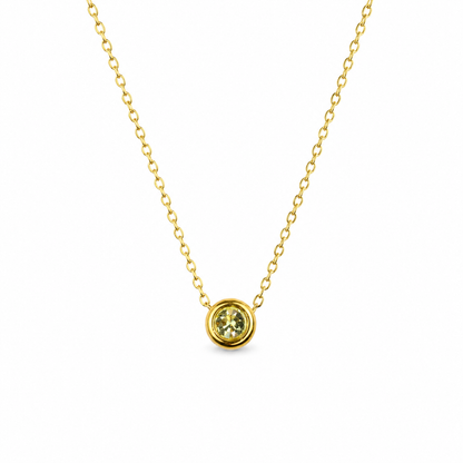 Geboortesteen ketting goud