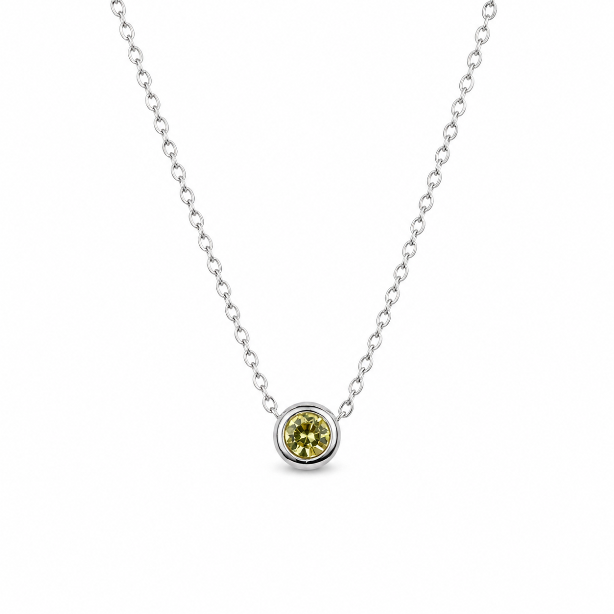 November birthstone necklace silver