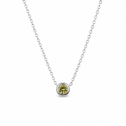 Geboortesteen ketting zilver