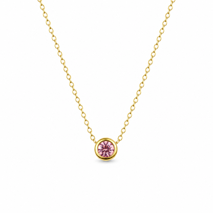 Geboortesteen ketting goud