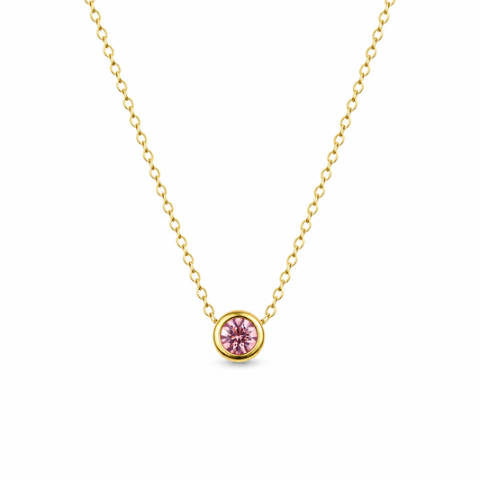 October Birthstone Necklace Gold