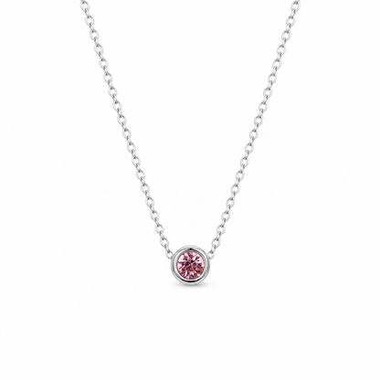 Geboortesteen ketting zilver