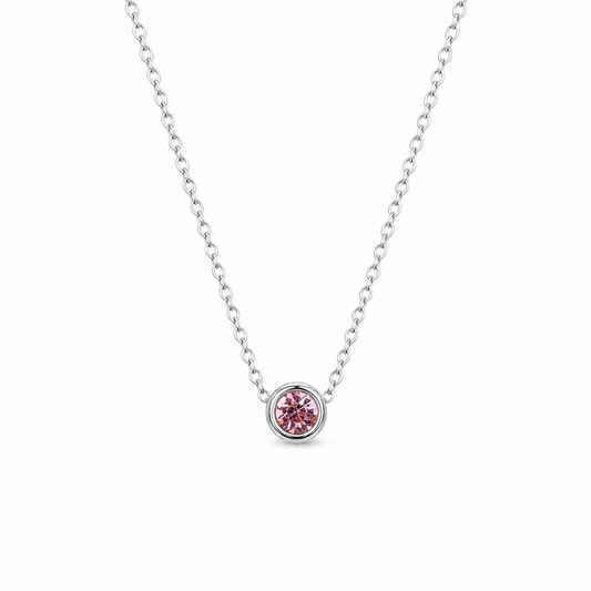 October Birthstone Necklace Silver