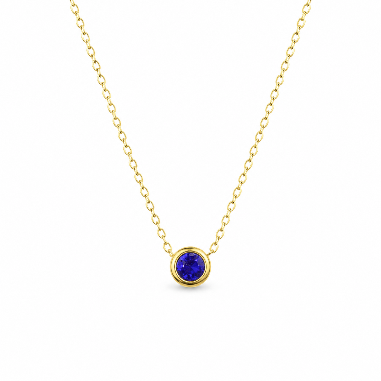 September birthstone necklace gold