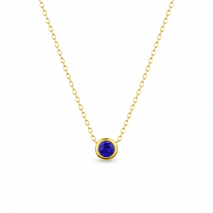Geboortesteen ketting goud