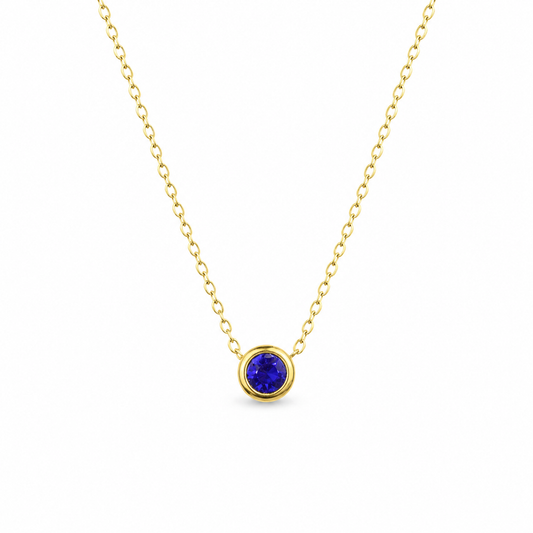 September birthstone necklace gold