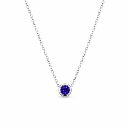 Geboortesteen ketting zilver