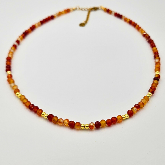 Ketting carneool goud