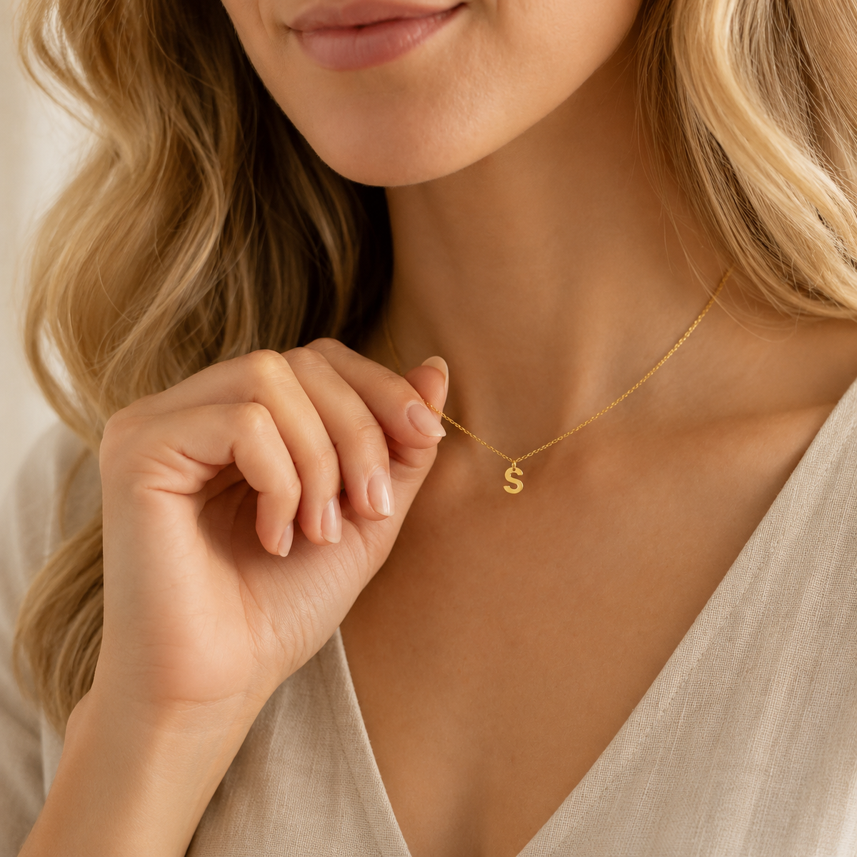Ketting initiaal goud