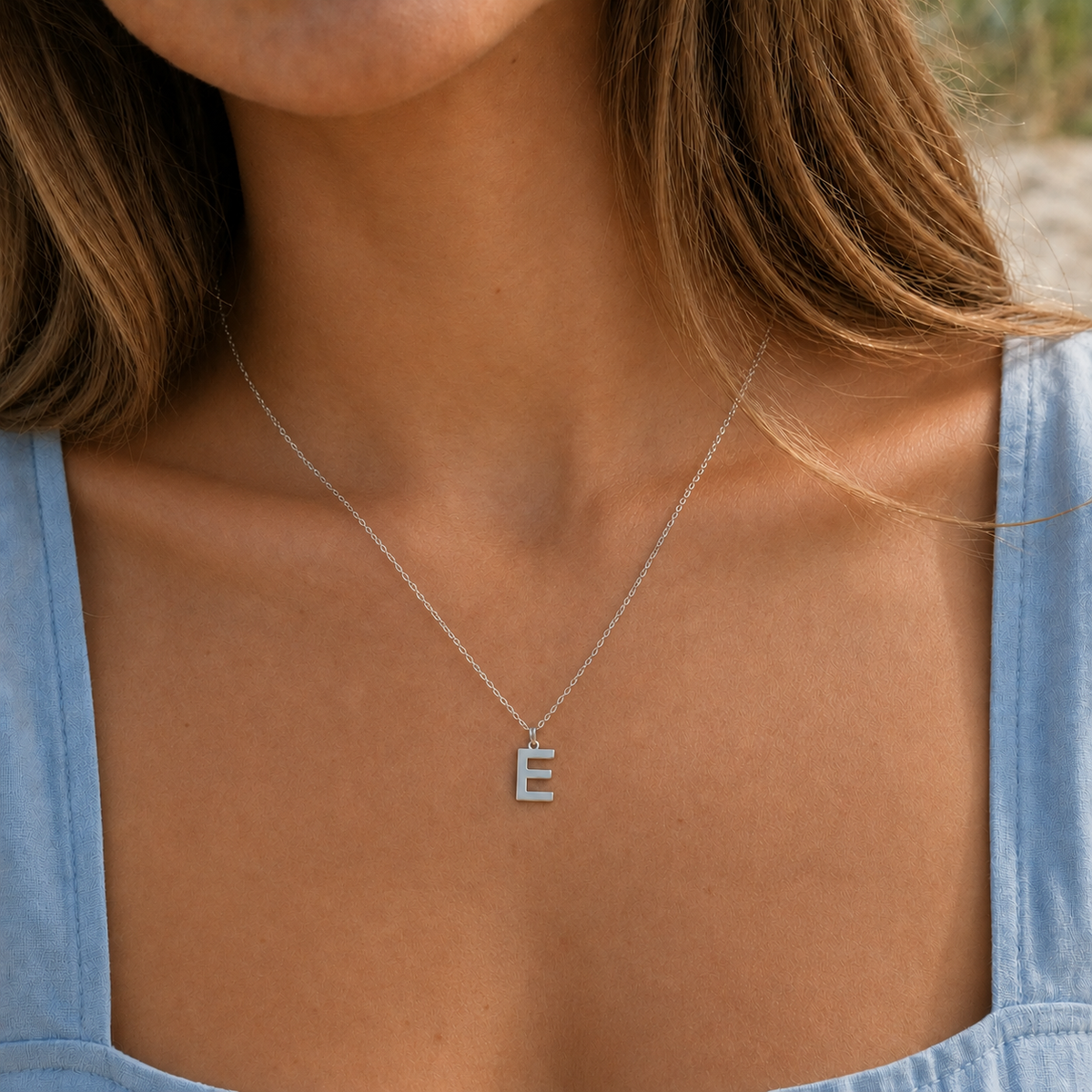 Silver Initial Necklace