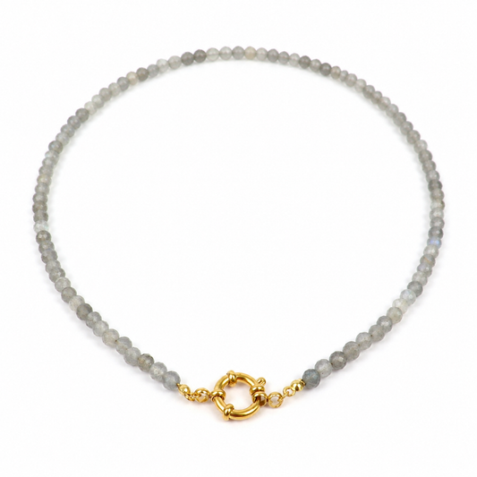 Necklace labradorite gold