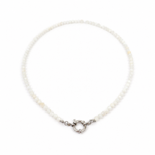 Silver moonstone necklace