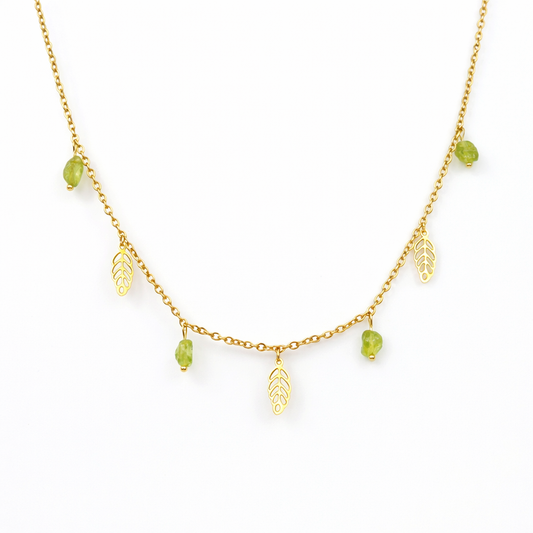 Peridot gold necklace