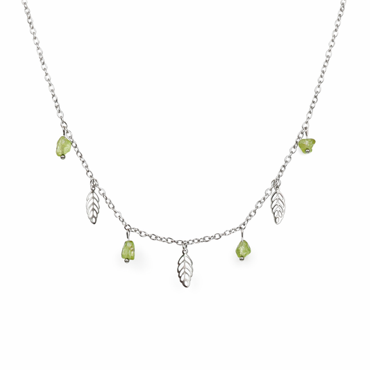 Peridot silver necklace