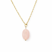 Rose quartz gold necklace