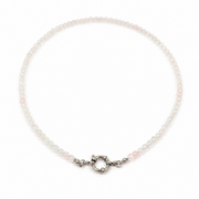 Rose quartz silver necklace