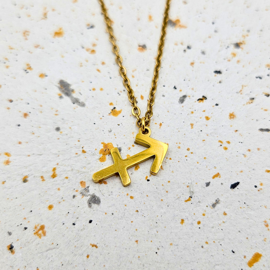 Ketting van goldplated stainless steel met sterrenbeeld boogschutter