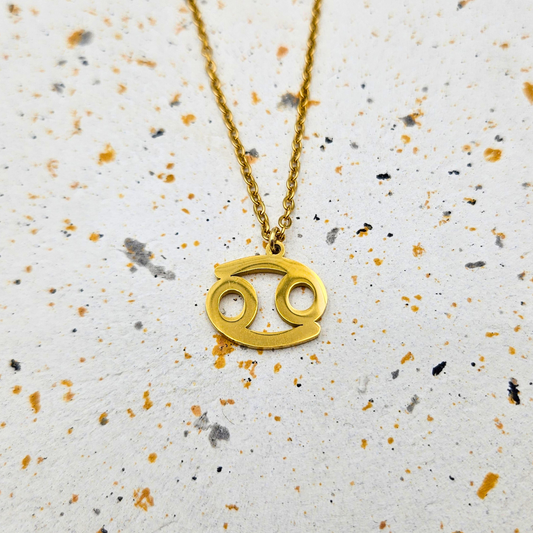 Ketting van goldplated stainless steel met sterrenbeeld kreeft