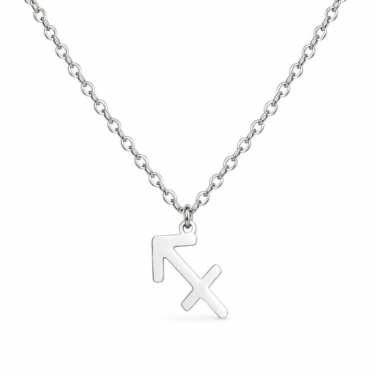 Ketting gemaakt van stainless steel met het symbool van het sterrenbeeld boogschutter