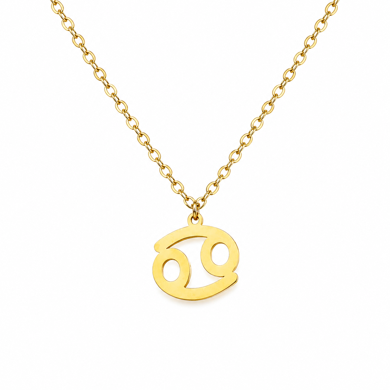 Ketting van goldplated stainless steel met het symbool van het sterrenbeeld kreeft