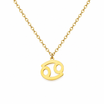 Ketting van goldplated stainless steel met het symbool van het sterrenbeeld kreeft