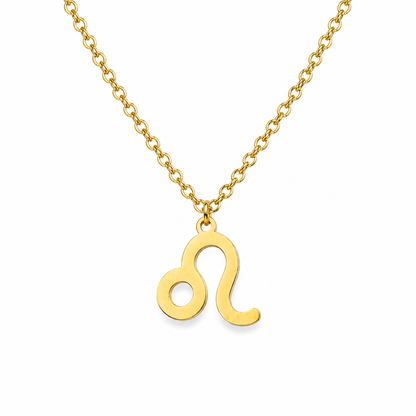 Ketting van goldplated stainless steel met het symbool van het sterrenbeeld leeuw