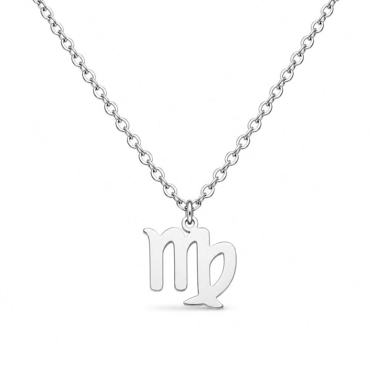 Ketting gemaakt van stainless steel met het symbool van het sterrenbeeld maagd