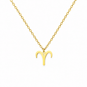 Ketting van goldplated stainless steel met het symbool van het sterrenbeeld ram