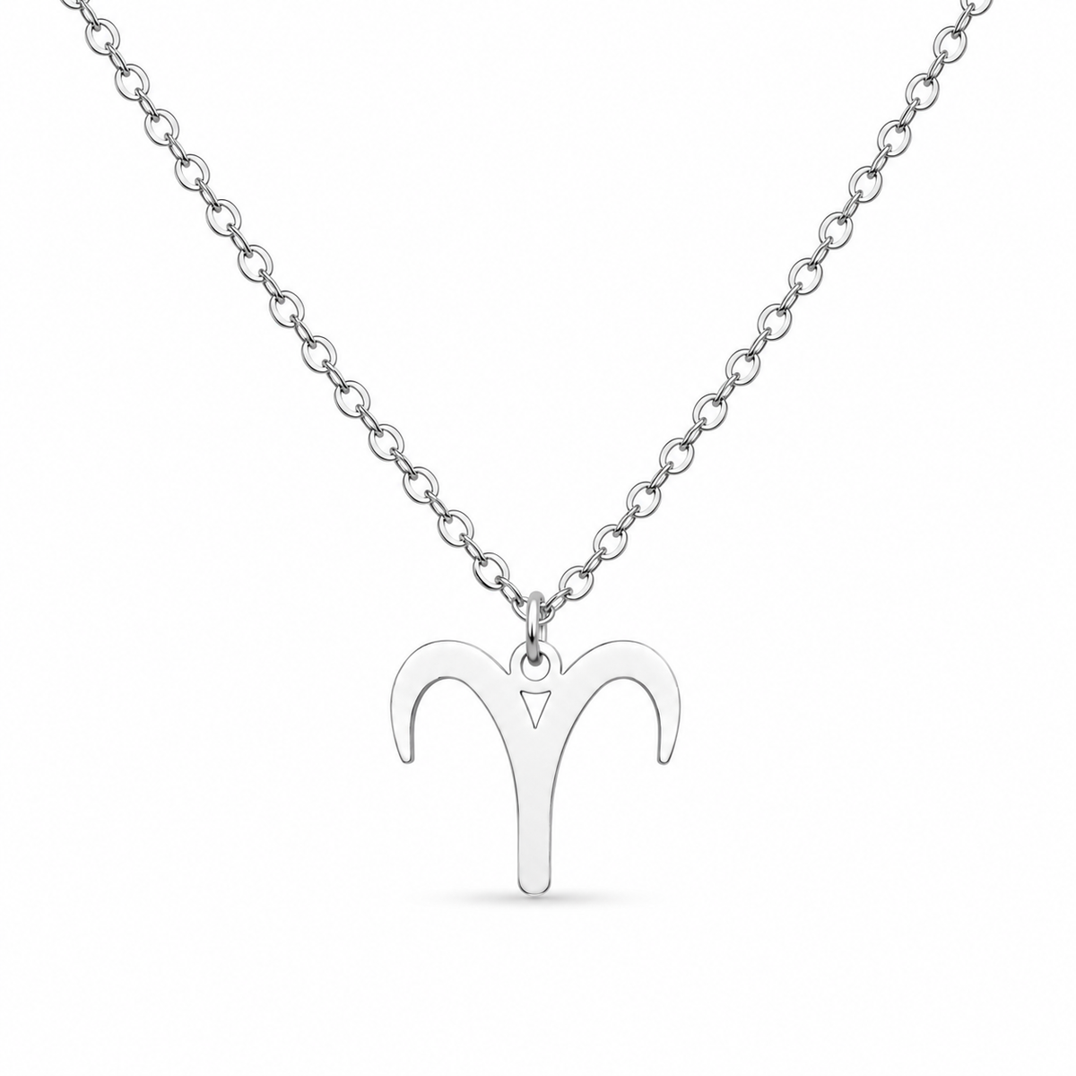 Ketting gemaakt van stainless steel met het symbool van het sterrenbeeld ram