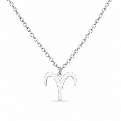 Ketting gemaakt van stainless steel met het symbool van het sterrenbeeld ram