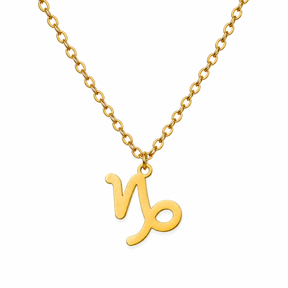 Ketting van goldplated stainless steel met het symbool van het  sterrenbeeld steenbok