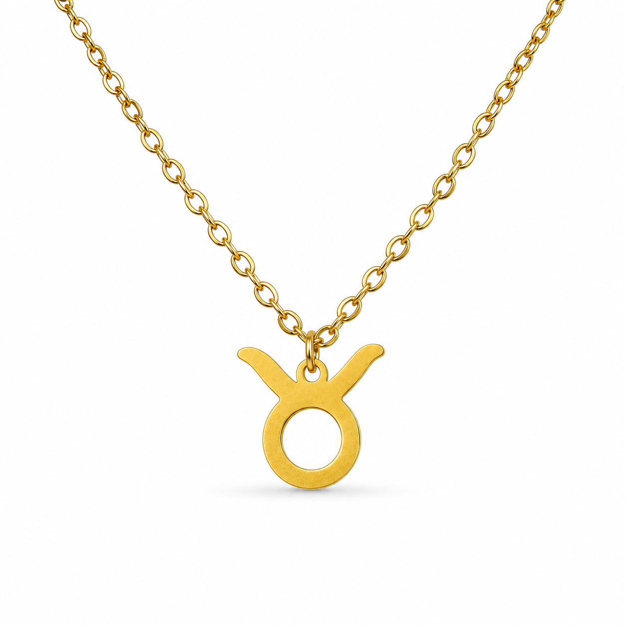 Ketting van goldplated stainless steel met hanger van het symbool van sterrenbeeld stier