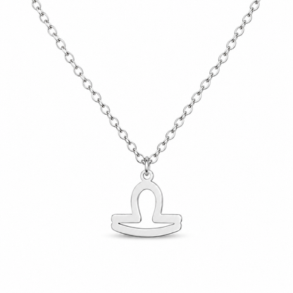 Ketting gemaakt van stainless steel met het symbool van het sterrenbeeld weegschaal
