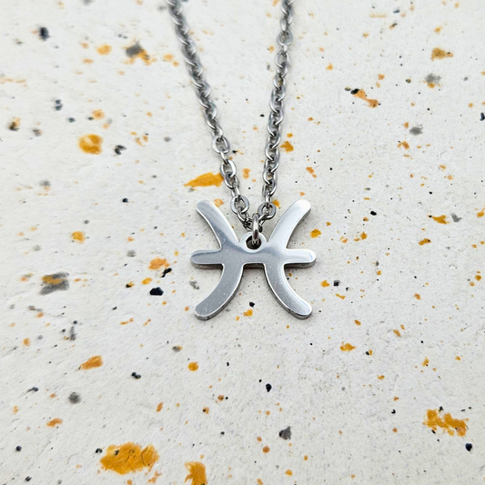 Ketting gemaakt van stainless steel met sterrenbeeld vissen