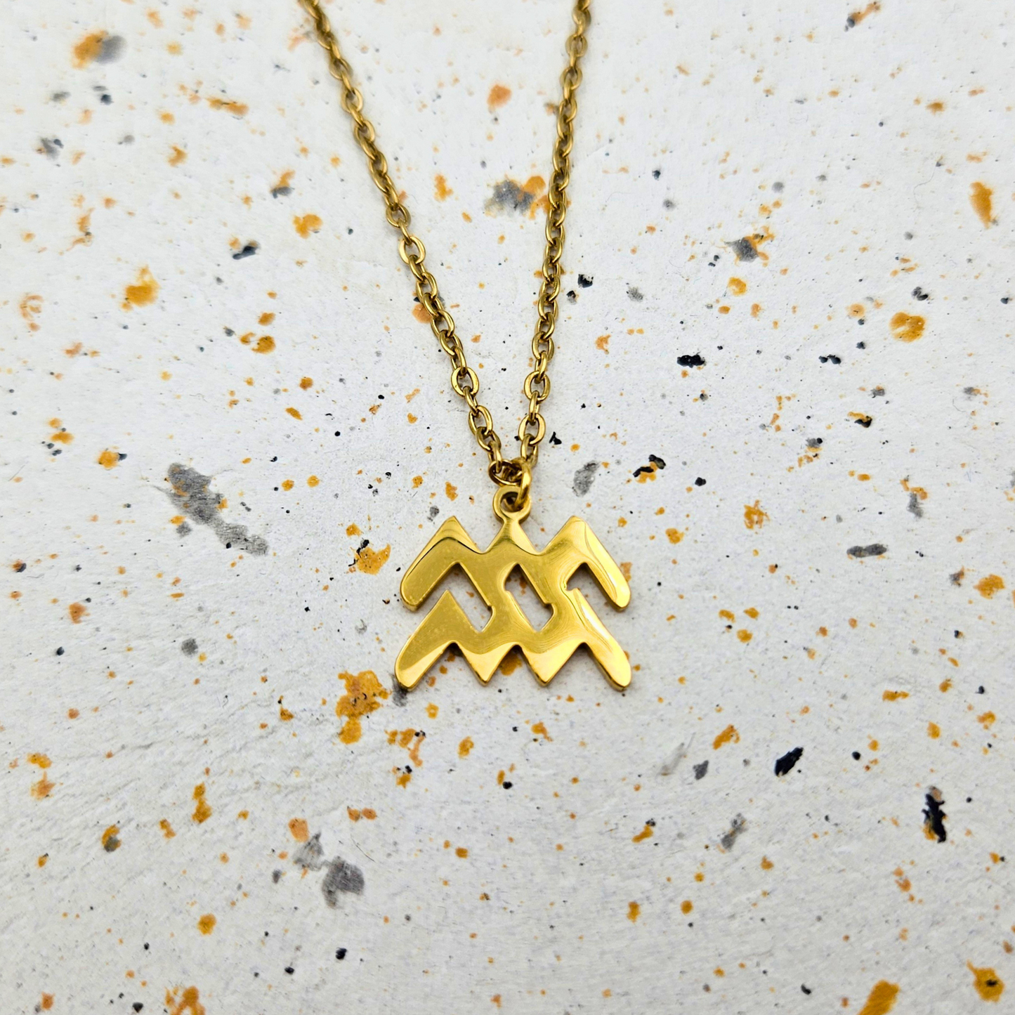 Ketting van goldplated stainless steel met sterrenbeeld waterman