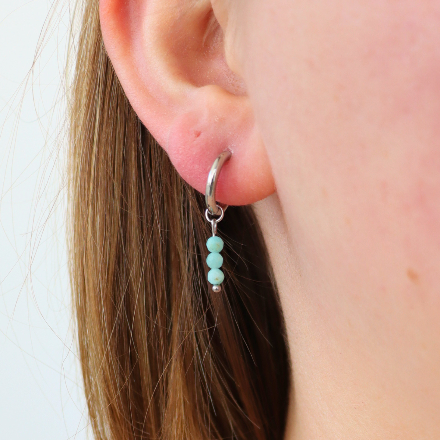 Oorbellen amazoniet zilver
