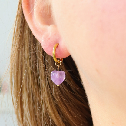 Earrings amethyst gold