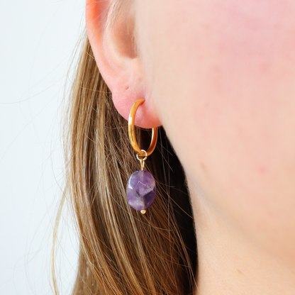 Earrings amethyst gold