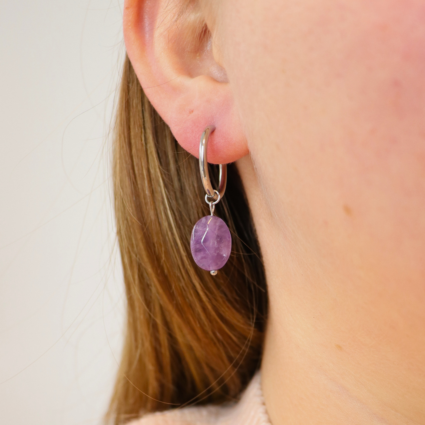Amethyst silver earrings